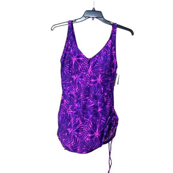 TYR WOMEN’S MONACO V-NECK SHEATH, SWIMSUIT,  Purple, Size 14 - Picture 3 of 13